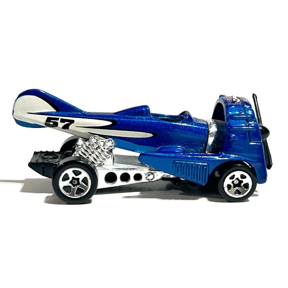 Vintage 1996 Hot Wheels Metallic Blue Dog Fighter Diecast Car Propeller 1:64 #57 - Picture 3 of 14